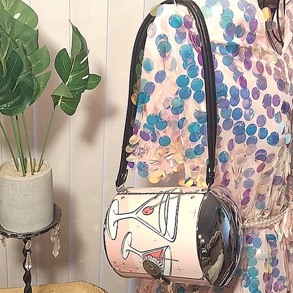 Little Earth Cocktail Time Cylinder Tin Shoulder Bag - Picture 4 of 16